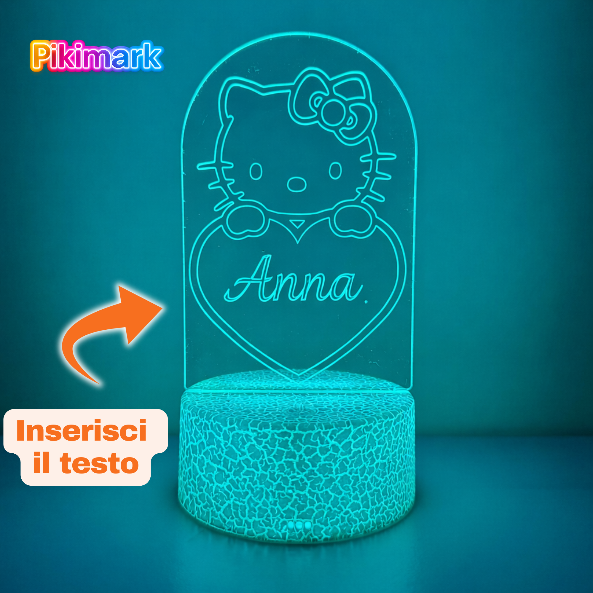 Lampada LED RGB - Hello Kitty Nome