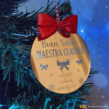 Pallina di Natale in Plexiglass Regalo per Maestra personalizzabile