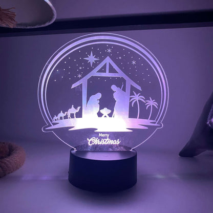 Lampada Led Natalizia con Presepe