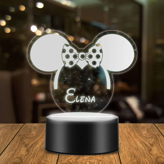 Lampada Led Personalizzata con nome a forma di Orecchie Minnie