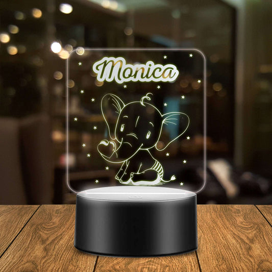 Lampada Led Personalizzata con nome con elefantino