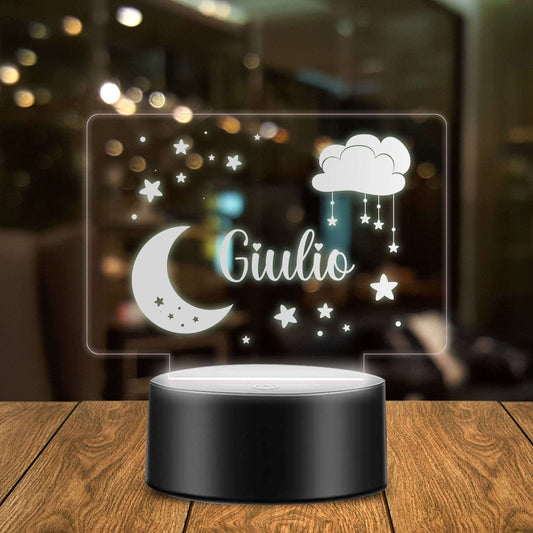 Lampada Led Personalizzata con nome Luna e Nuvoletta