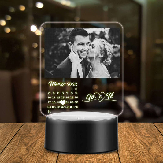 Lampada Led Personalizzata di Coppia con Data